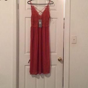 Orange see through dress